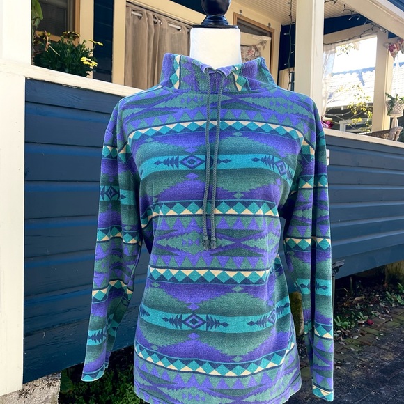 Vintage 1990s Basic Editions Aztec Graphic Sweatshirt - Picture 2 of 5